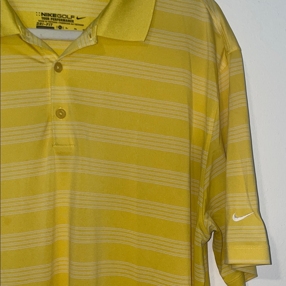 Nike Men's Yellow and White Polo Shirt XL - Picture 4 of 8